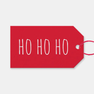 Cute Ho Ho Ho Santa Claus Red Christmas Holiday Gift Tags