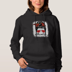 Cute Hockey Mom Life Messy Bun Game Day Mother s D Hoodie
