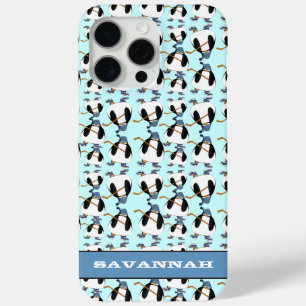 Cute Hockey Penguin Pattern Choose Colour iPhone 15 Pro Max Case