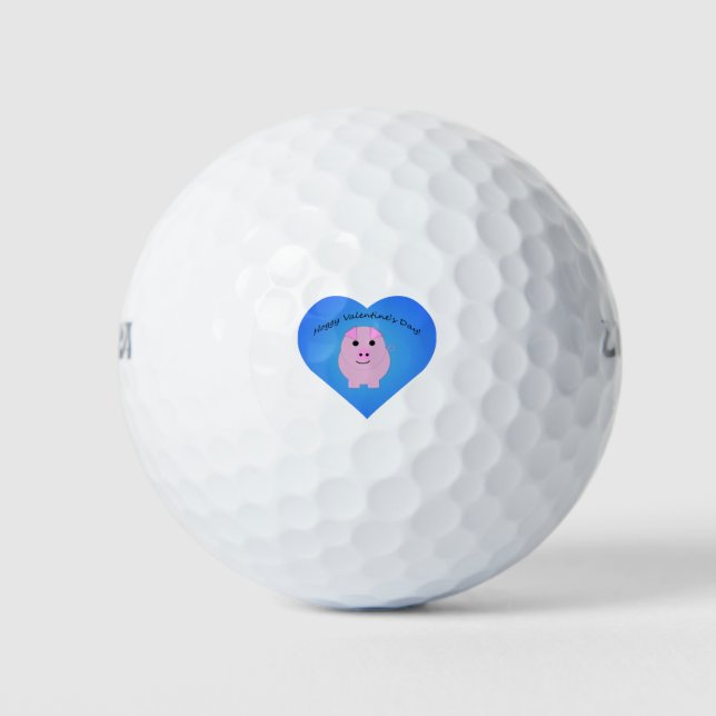 Cute Hoggy Valentine's Day Golf Balls (Front)