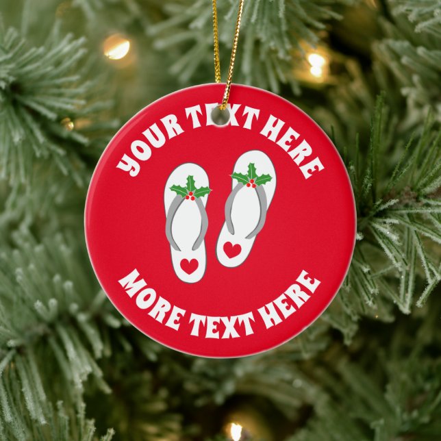 Cute Holiday beach slipper Christmas tree ornament (Tree)