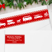 Cute Holiday Cars Christmas Traffic Return Address