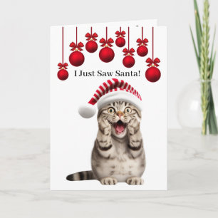 Cute Holiday Cat Christmas Cat Christmas  Card