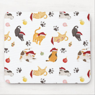 Cute Holiday Cat Pattern Mouse Pad