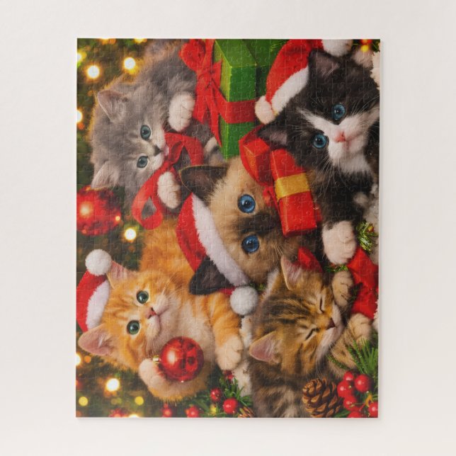 Cute Holiday Cats Gifts Puzzle (Vertical)