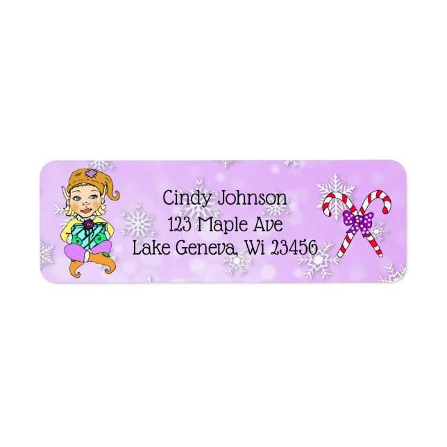 Cute Holiday Christmas Elf and Candy Canes (Front)