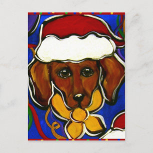 Cute Holiday Dachshund Postcard