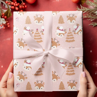  Cute Holiday Deer Wrapping Paper Sheet