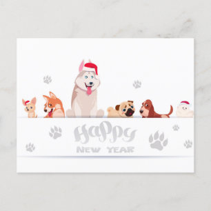Cute Holiday Dogs Postcard