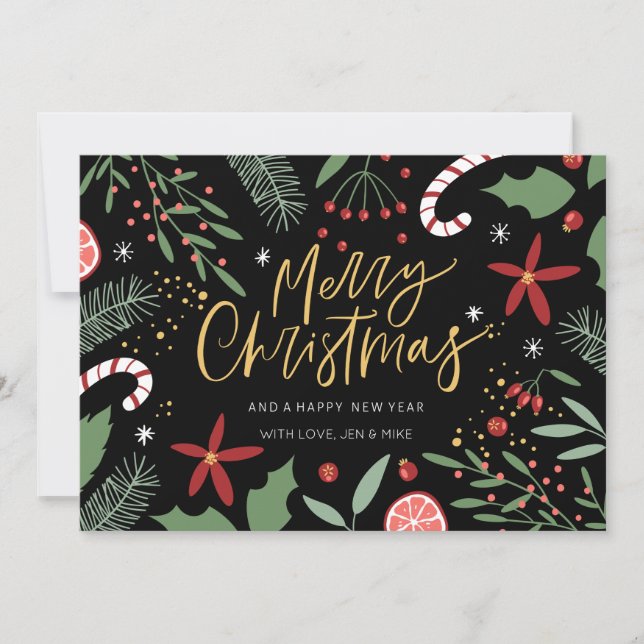 Cute Holiday Doodles | Photo Holiday Card (Front)
