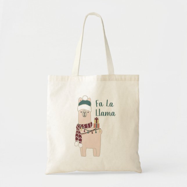 Cute Holiday Fa La llama design Tote Bag (Front)
