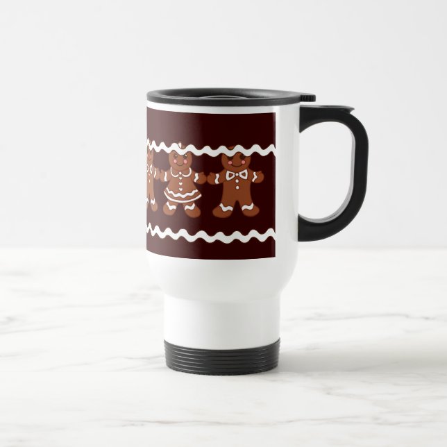 Cute Holiday Gingerbread Travel Coffee Mug Gift (Right)