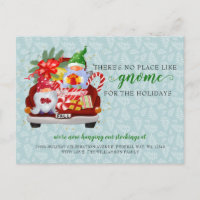 Cute Holiday Gnome Red Truck We've Moved