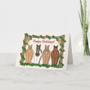 Cute Holiday Horse Christmas Greeting Card