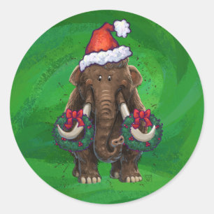Cute Holiday Mastodon Classic Round Sticker