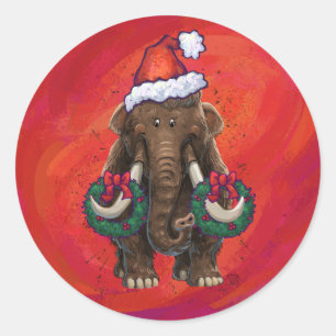 Cute Holiday Mastodon Classic Round Sticker