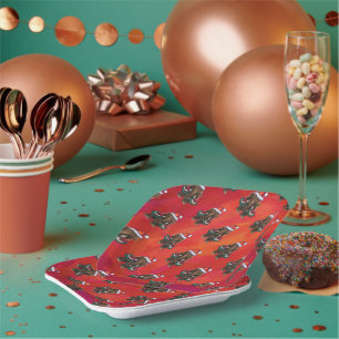 Cute Holiday Mastodon  Paper Plate