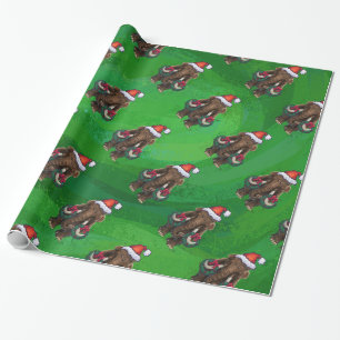 Cute Holiday Mastodon Wrapping Paper