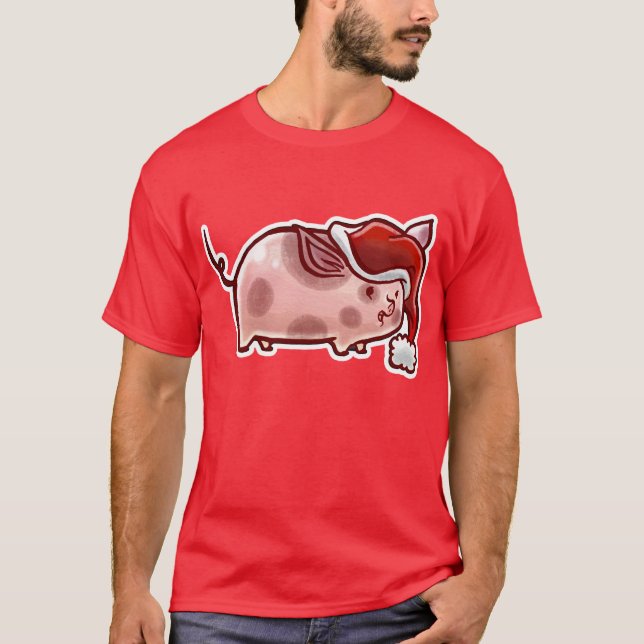 Cute Holiday Pig T-Shirt (Front)