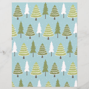 Cute Holiday Raccoons Scrapbook Paper