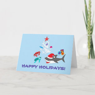 Cute Holiday Shark Greeting Card