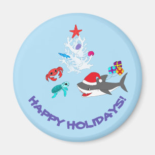 Cute Holiday Shark Magnet