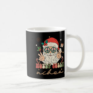 Cute Holly Christmas Jolly Vibes Hippie Santa Wint Coffee Mug