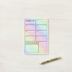 Cute holographic weekly planner Post-it® Notes