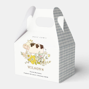 Cute Holy Cow Farm Floral Kids Any Age Birthday Favour Box