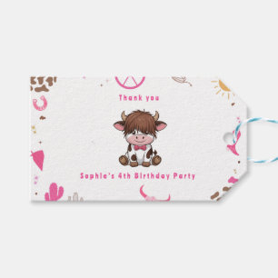 Cute Holy cow highland cow birthday Gift Tags