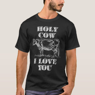 Cute Holy Cow I Love You Valentines Day Tee