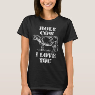 Cute Holy Cow I Love You Valentines Day Tee
