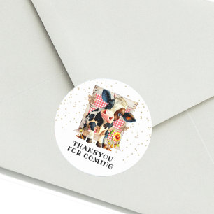 Cute Holy Cow Party Classic Round Sticker