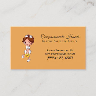 Cute Home Health Care Nurse Service Business Card