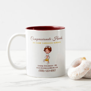 Cute Home Health Care Nurse Service Two-Tone Coffee Mug