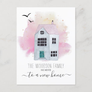 Cute Home Moving Change Of Address Announcement  Postcard