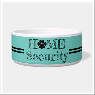 Cute Home Security Paw Print Pet Bowl