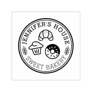 Cute Homemade Bakery Personalised Logo Circular Self-inking Stamp