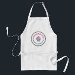 Cute Homemade Personalised Business Logo Custom Standard Apron<br><div class="desc">Round Cute Homemade Personalised Business Logo Custom Adult Apron, with distressed round border, vintage typewriter text font for employee name and company name, leaves decoration, cupcake icon customisable with your own photo, clipart, decor or any image. A cute personalised gift for chef, friends, mum, dad, hubby, wife, caregiver or a...</div>