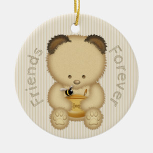 Cute Honey Bear BFF Ceramic Tree Decoration