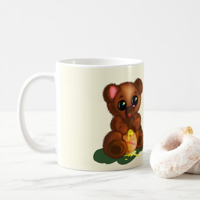 Cute Honey Bear Coffee Mug (With Donut)