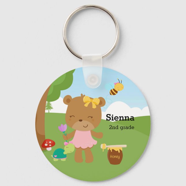 Cute honey bear key ring (Front)