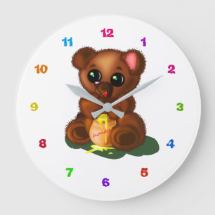 Cute Honey Bear - Large Clock