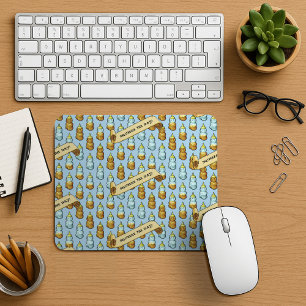Cute Honey Bear Squeeze The Day! 80s Retro Artwork Mouse Pad