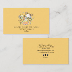 Cute Honey Bee Apiary Beekeeper Honey Products  Business Card