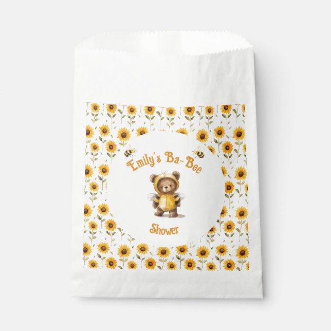 Cute Honey Bee Bear Ba-Bee Shower  Favour Bags (Front)