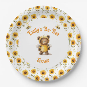 Cute Honey Bee Bear Ba-Bee Shower  Paper Plate