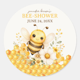 Cute Honey Bee birthday or baby shower Classic Round Sticker
