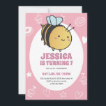 Cute Honey Bee Bumblebee Kids Birthday Invitation<br><div class="desc">Cute design for kids,  boys or girls who love animals. Perfect for sweet bee theme birthday party or baby shower. You can customise the wording to fit other occasions.</div>