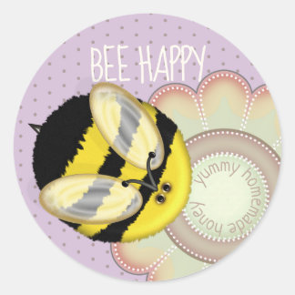 Cute Honey Bee Homemade Jam Jar Label